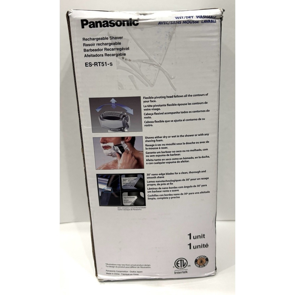 Panasonic ES-RT51-S Wet Dry 3-Blade Rechargeable Electric Shaver w/ Charger - Picture 10 of 14